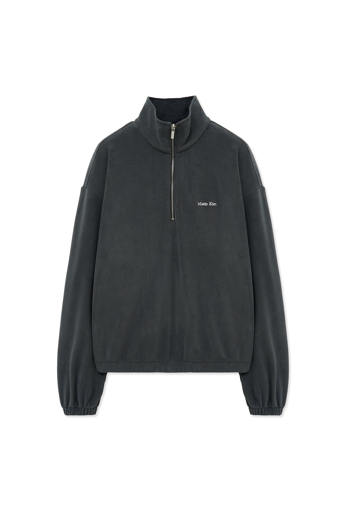 Matin Kim - Sherpa Fleece Half Zip Up Top (Charcoal) product image 15 | TRAB K-Fashion Australia