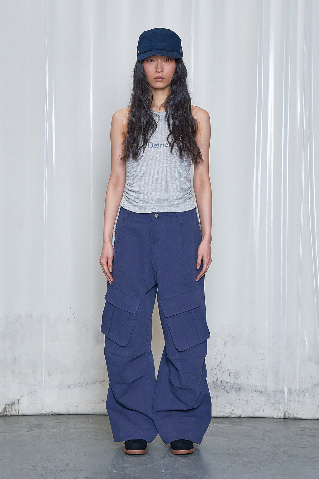 Deinet - Logo Shirring Sleeveless (Grey) product image 1 | TRAB K-Fashion Australia