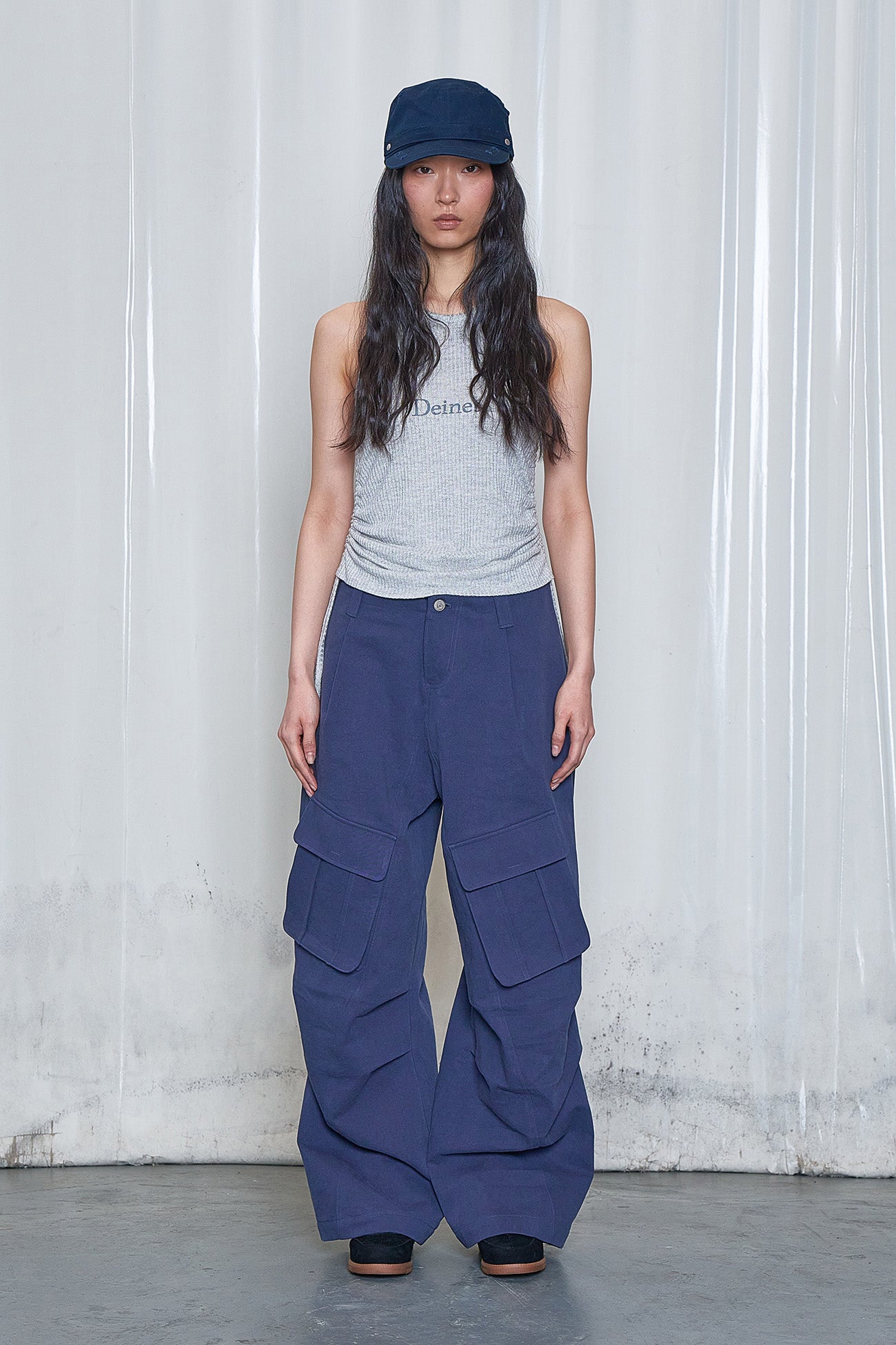 Deinet - Logo Shirring Sleeveless (Grey) product image 1 | TRAB K-Fashion Australia