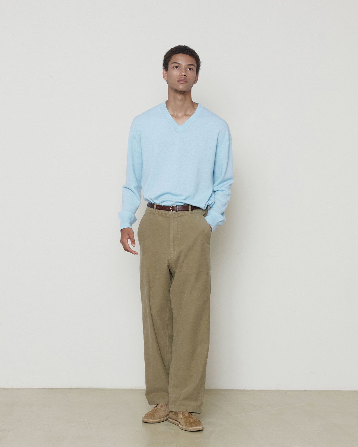 Brownyard - Extra Super Fine V Neck Knit (Light Blue) product image 3 | TRAB K-Fashion Australia