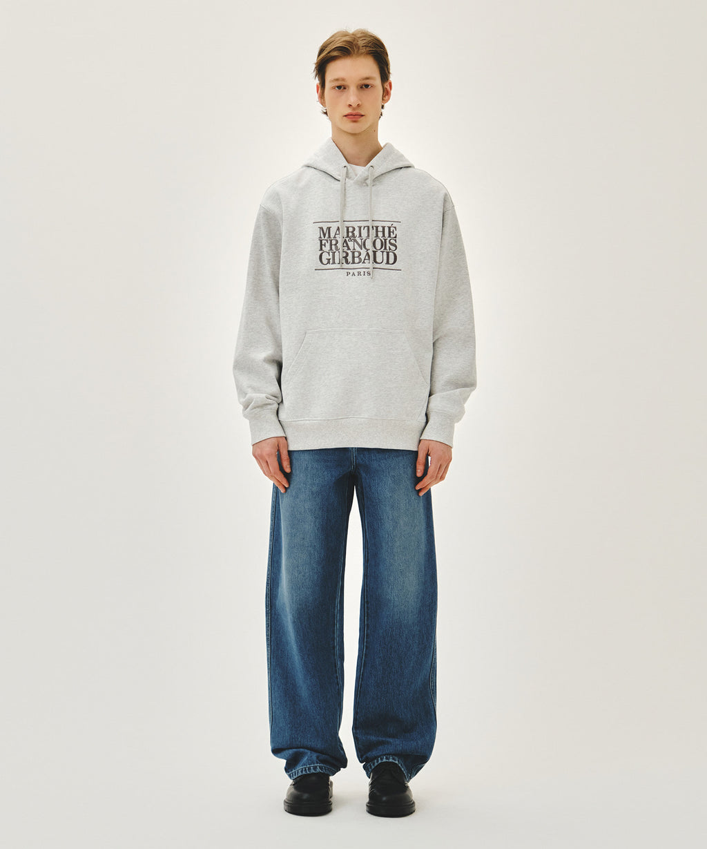 Marithe & Francois Girbaud - Classic Logo Embroidery Hoodie (Light Heather Gray) product image 5 | TRAB K-Fashion Australia
