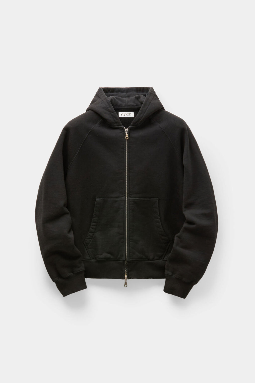 Coor - Washed Raglan Hoodie Sweat Zip Up (Washed Black) product image 1 | TRAB K-Fashion Australia