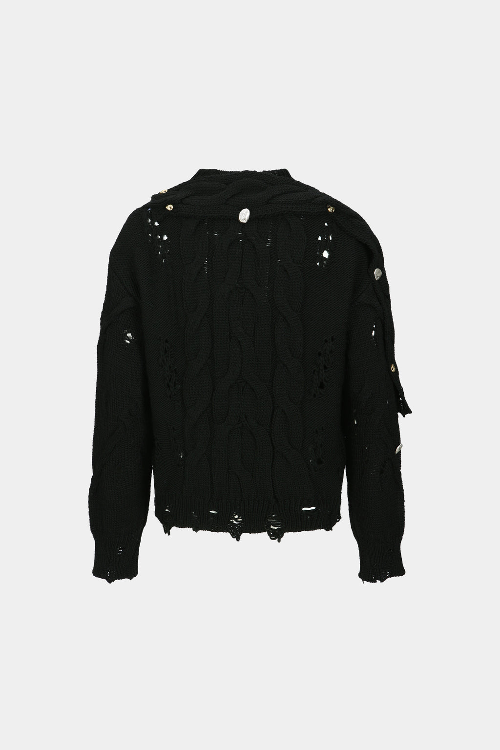 Andersson Bell - Fisherman Button Crew-Neck Sweater (Black) product image 9 | TRAB K-Fashion Australia