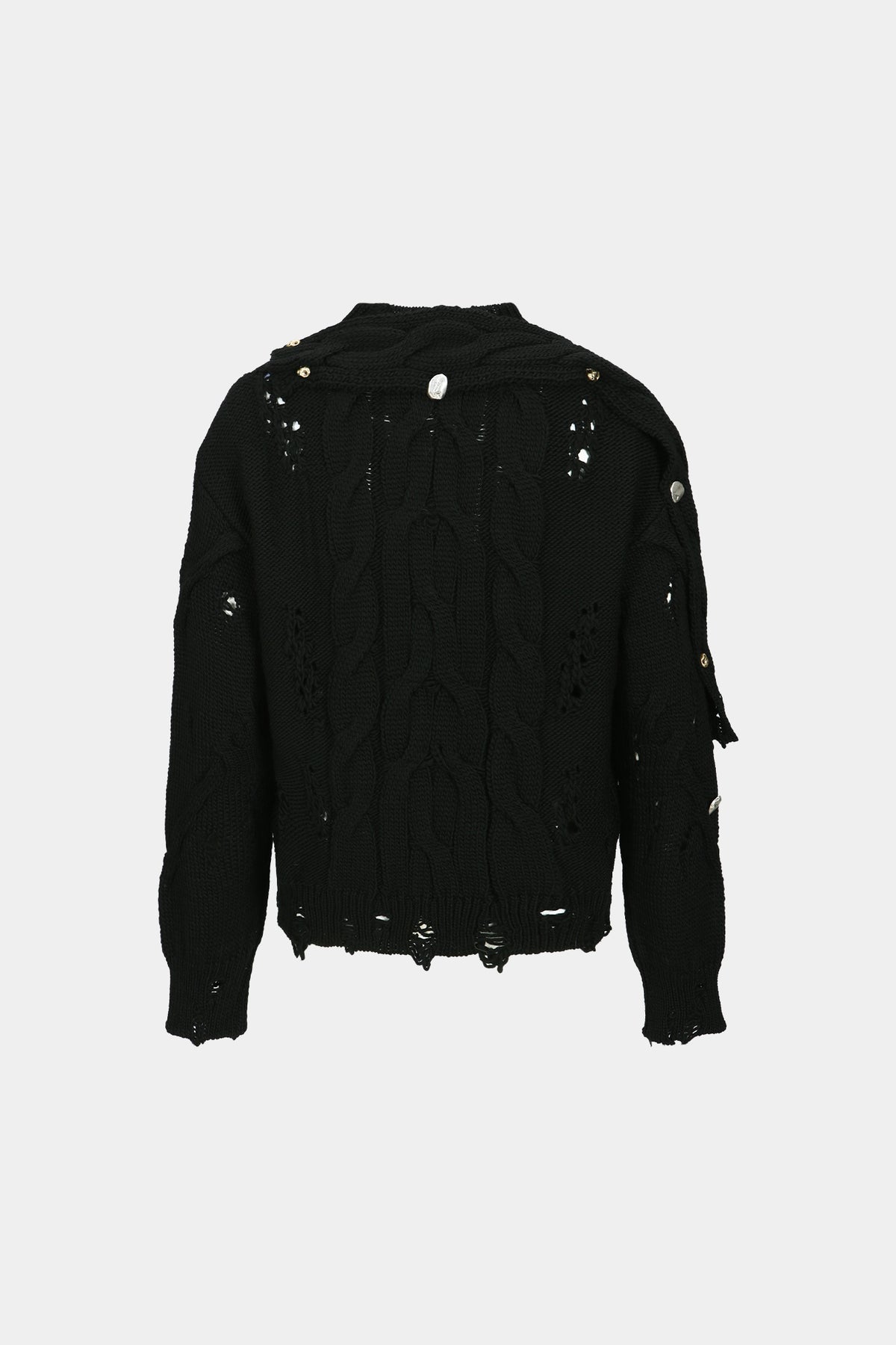 Andersson Bell - Fisherman Button Crew-Neck Sweater (Black) product image 9 | TRAB K-Fashion Australia