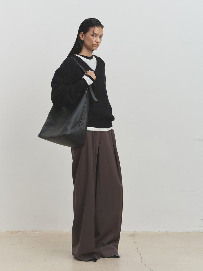 Tonywack - Merino Wool V-Neck Oversized Sweater (Black) product image 1 | TRAB K-Fashion Australia