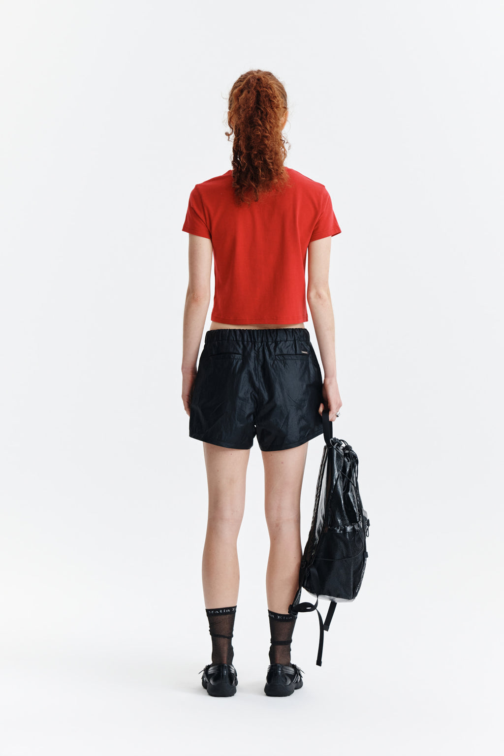 Matin Kim - Dusty Typo Graphic Crop Top (Red) product image 6 | TRAB K-Fashion Australia