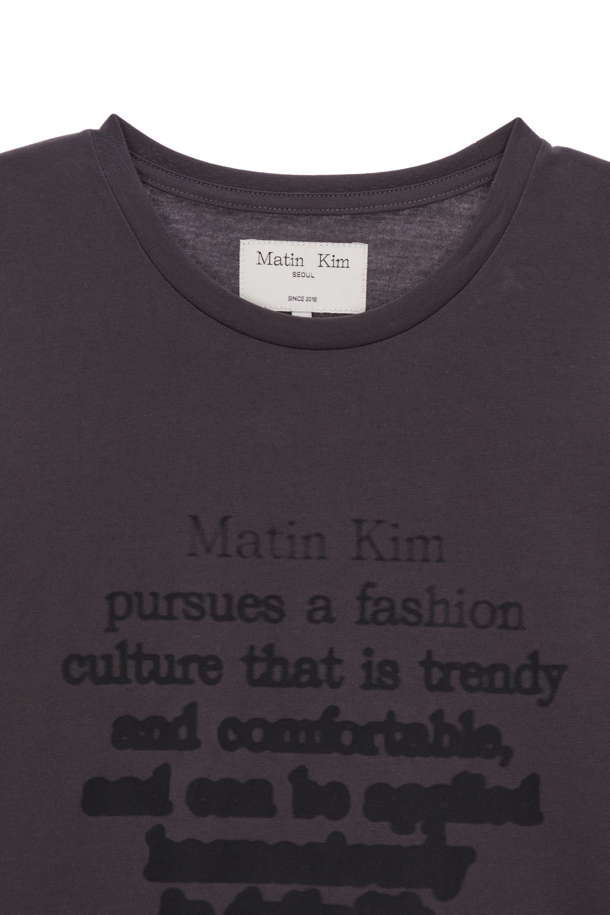 Matin Kim - Ink Lettering Top (Charcoal) product image 3 | TRAB K-Fashion Australia