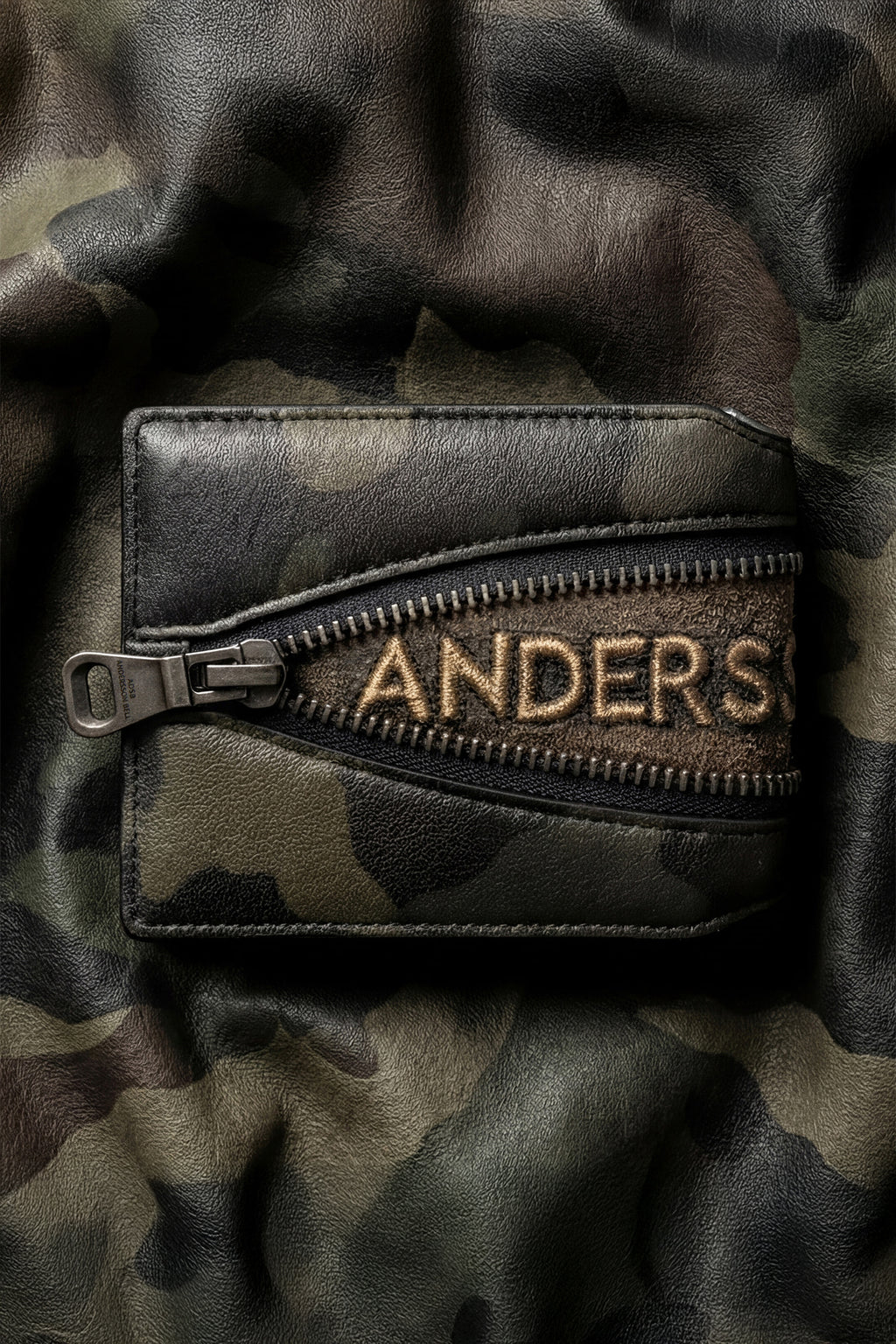 Andersson Bell - Camouflage Leather Zip Wallet (Green) product image 4 | TRAB K-Fashion Australia