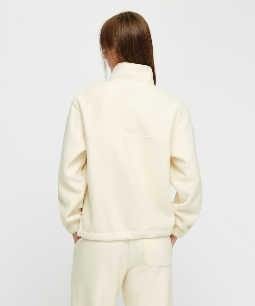 Marithe & Francois Girbaud - Small Classic Logo Fleece Anorak (Ivory) product image 3 | TRAB K-Fashion Australia