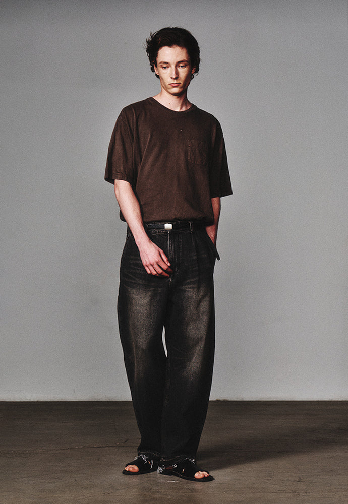 Art if acts - Garment Dyed Pocket T-Shirt (Brown) product image 4 | TRAB K-Fashion Australia