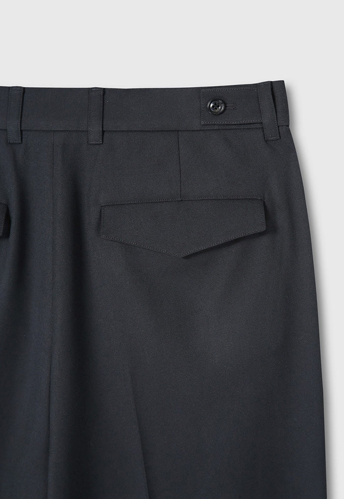 Tonywack - Wool Twill Pleated Wide Trousers (Carbon Grey) product image 11 | TRAB K-Fashion Australia