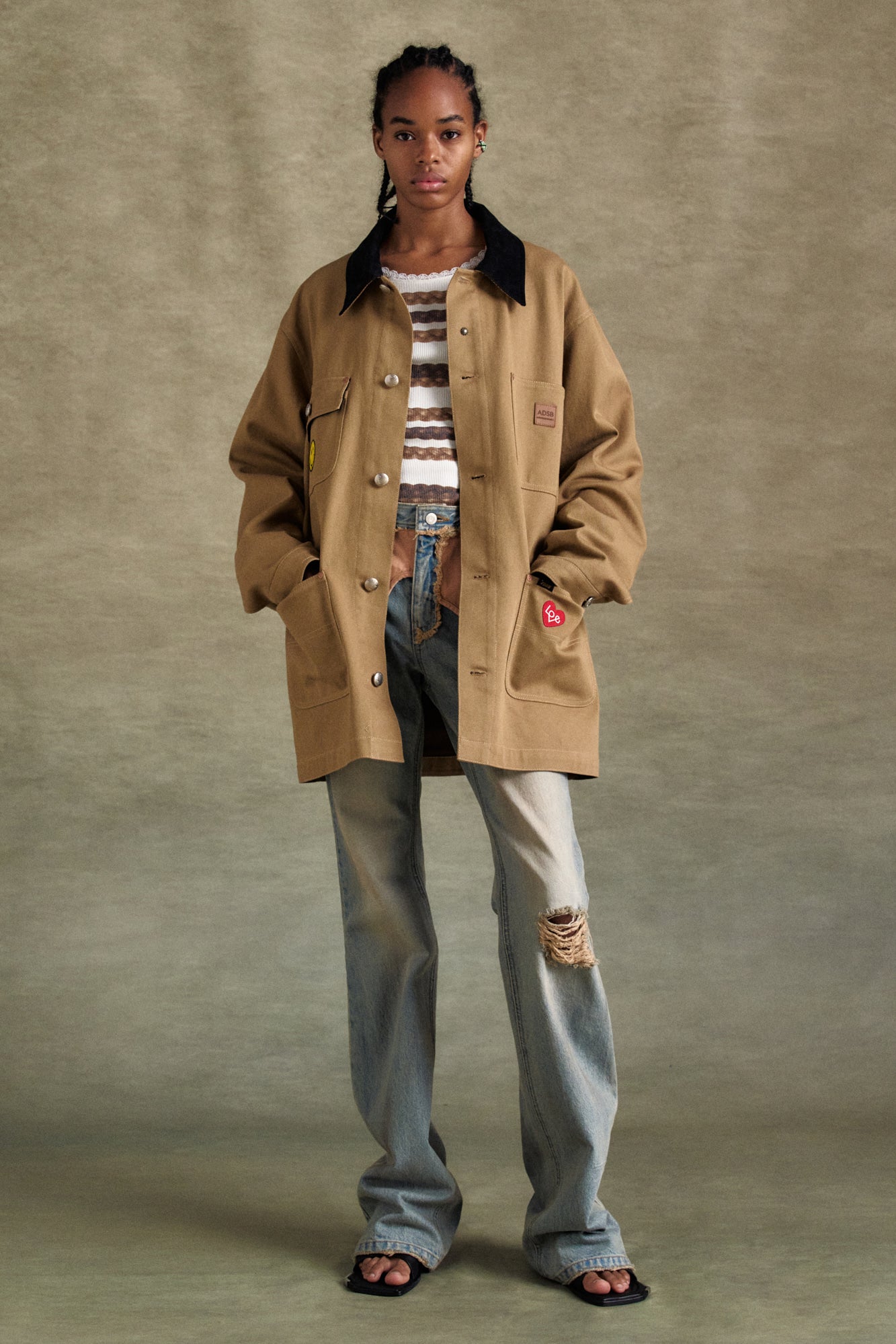 Andersson Bell - Deconstructed Dirty Wash Bootcut Jeans (Washed Blue) product image 4 | TRAB K-Fashion Australia