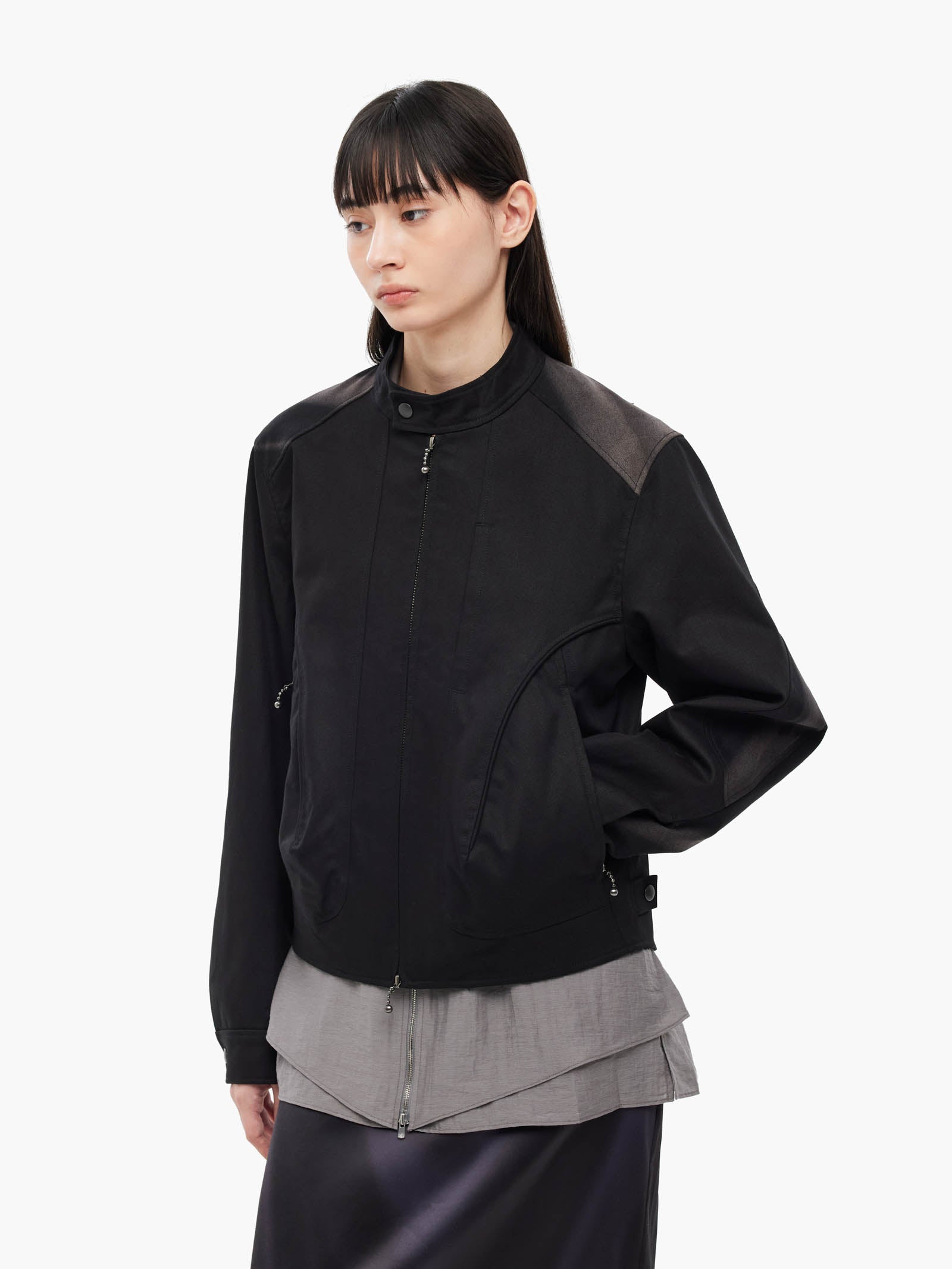 Jiyong Kim - Sun-Bleached Biker Jacket (Black) product image 5 | TRAB K-Fashion Australia