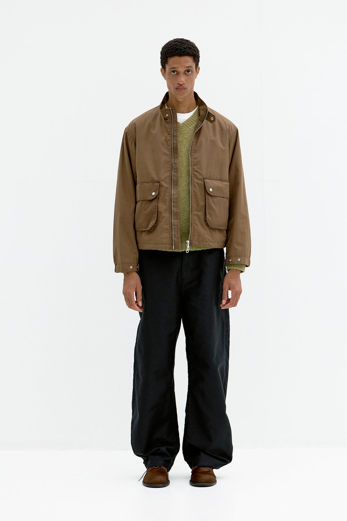 Coor - Stand Collar Cotton Washed Jumper (Dark Brown) product image 2 | TRAB K-Fashion Australia