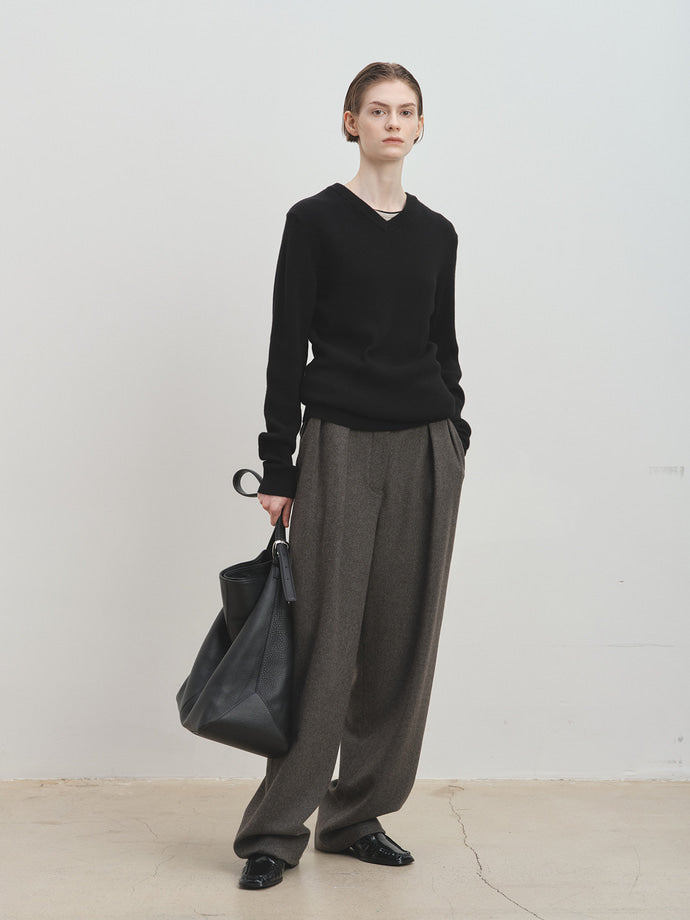 Tonywack - Relaxed Two-Pleated Wool Trousers (Grey) product image 3 | TRAB K-Fashion Australia