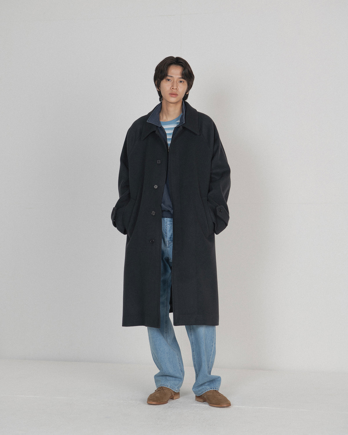 Brownyard - Balmacaan Coat (Dark Navy) product image 1 | TRAB K-Fashion Australia