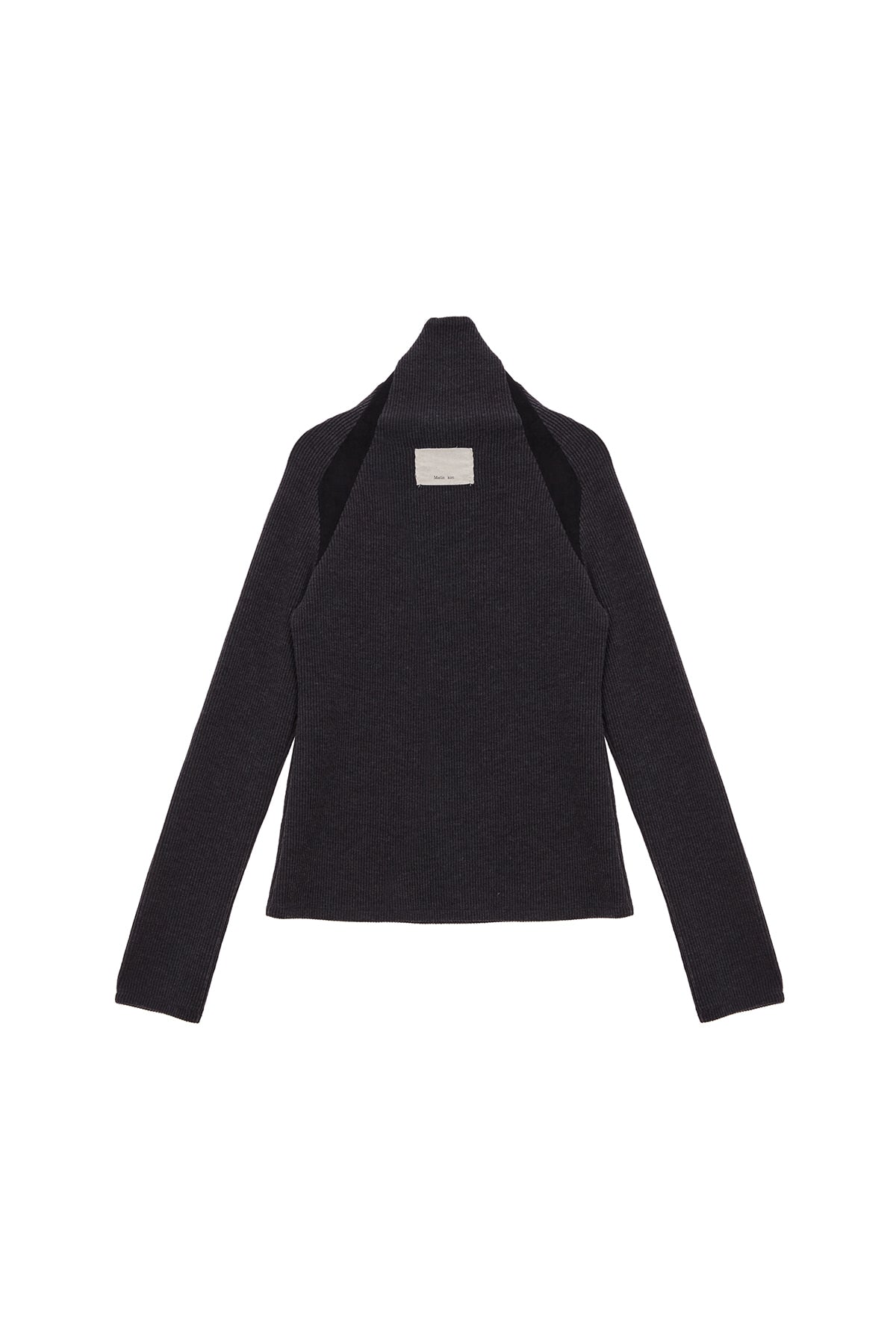 Matin Kim - High Neck Raglan Zip T-shirts (Charcoal) product image 2 | TRAB K-Fashion Australia