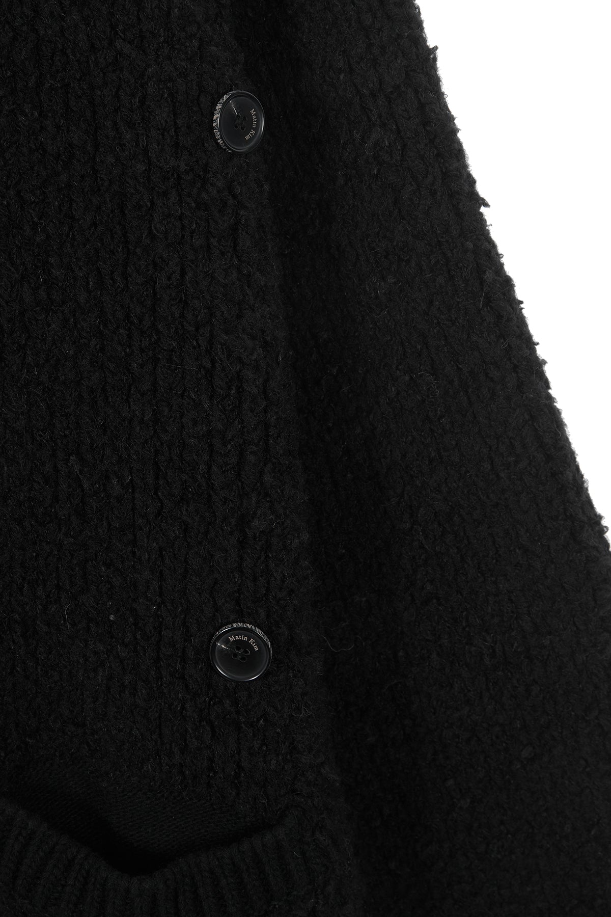 Matin Kim - Cloud Knit Zip Coat (Black) product image 3 | TRAB K-Fashion Australia