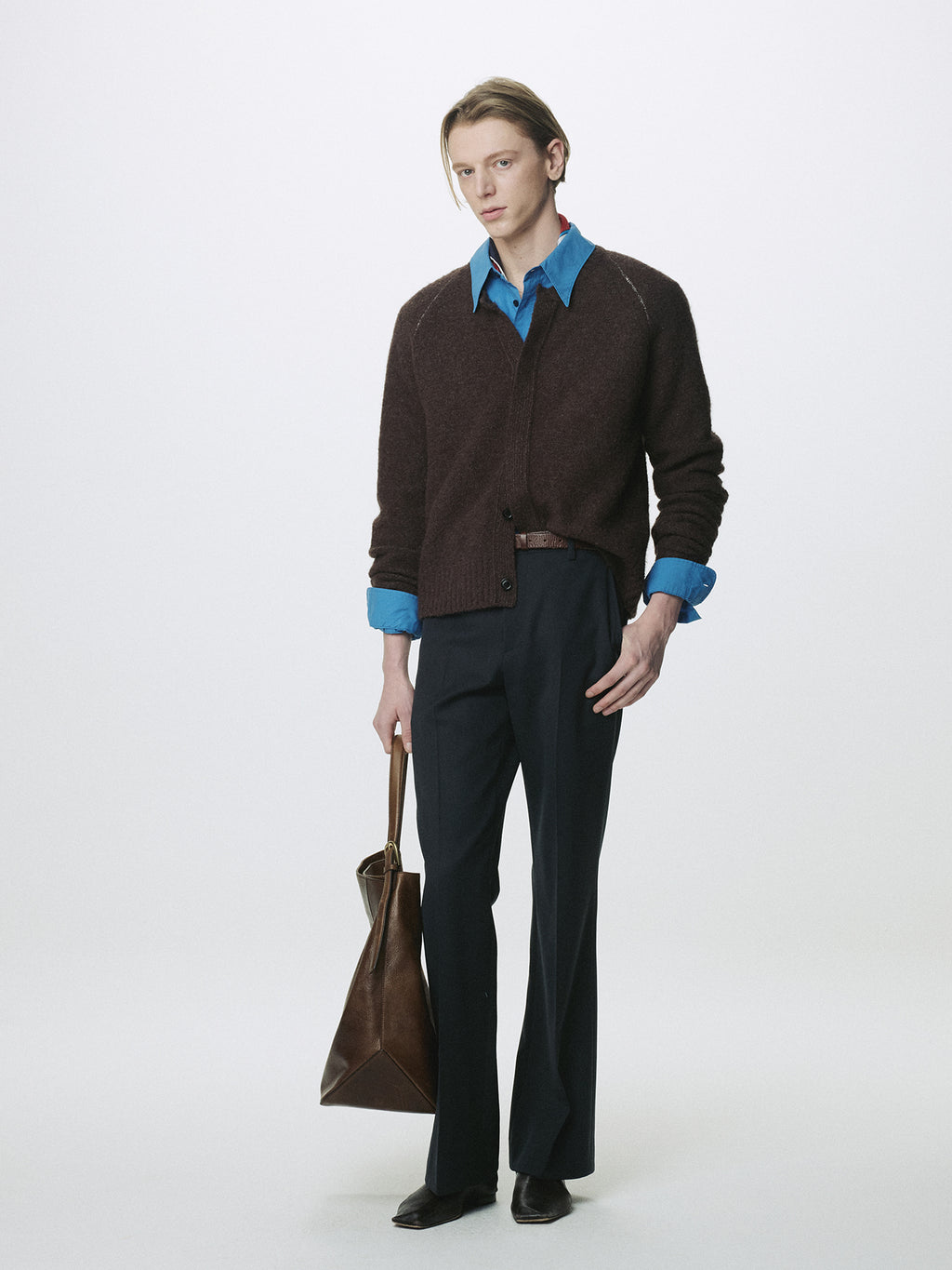 Tonywack - Placket Button Down Knit Cardigan (Brown) product image 1 | TRAB K-Fashion Australia