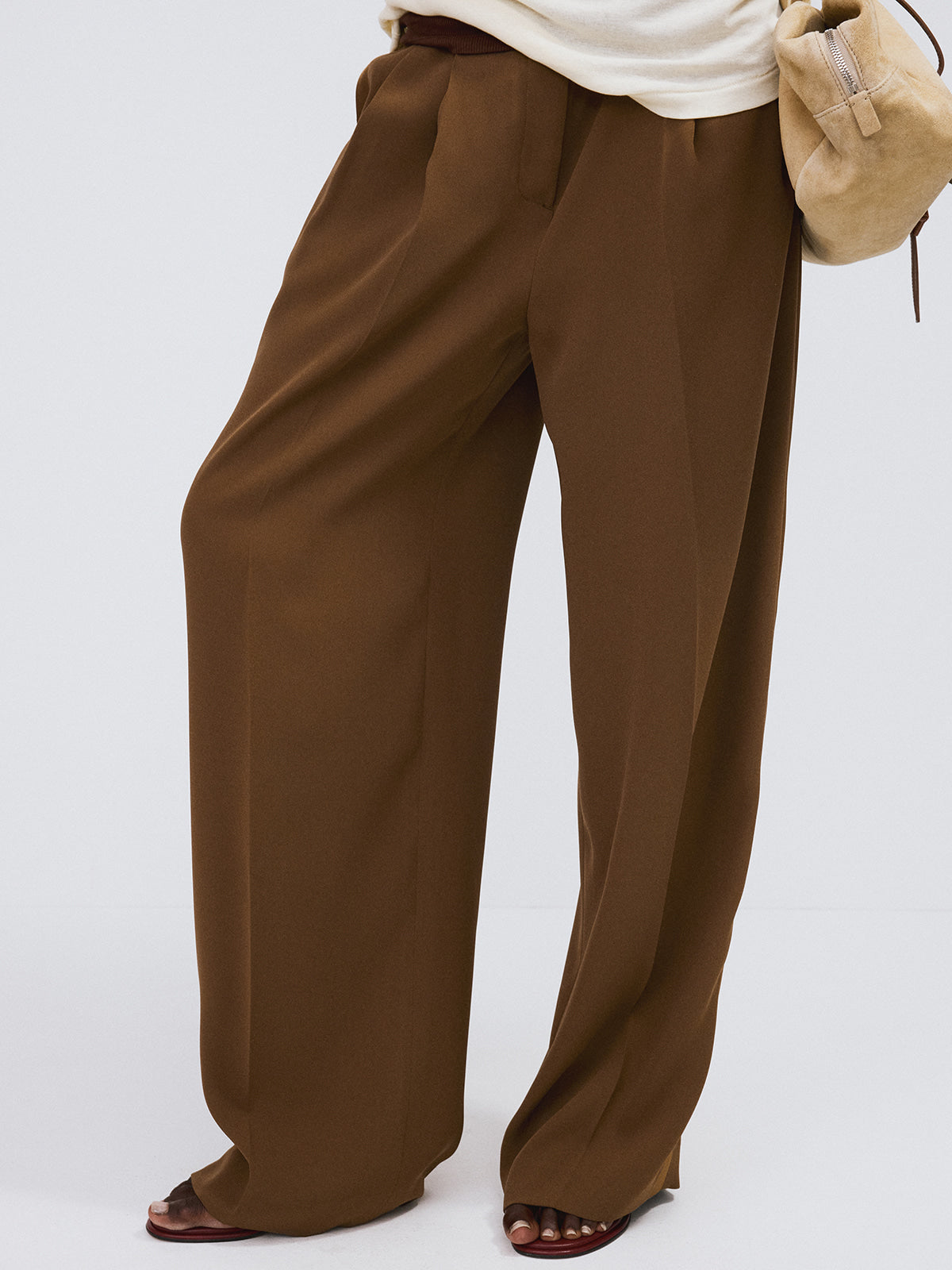 Recto - Tuxedo Detail Fluid Suit Pants (Ochre) product image 3 | TRAB K-Fashion Australia