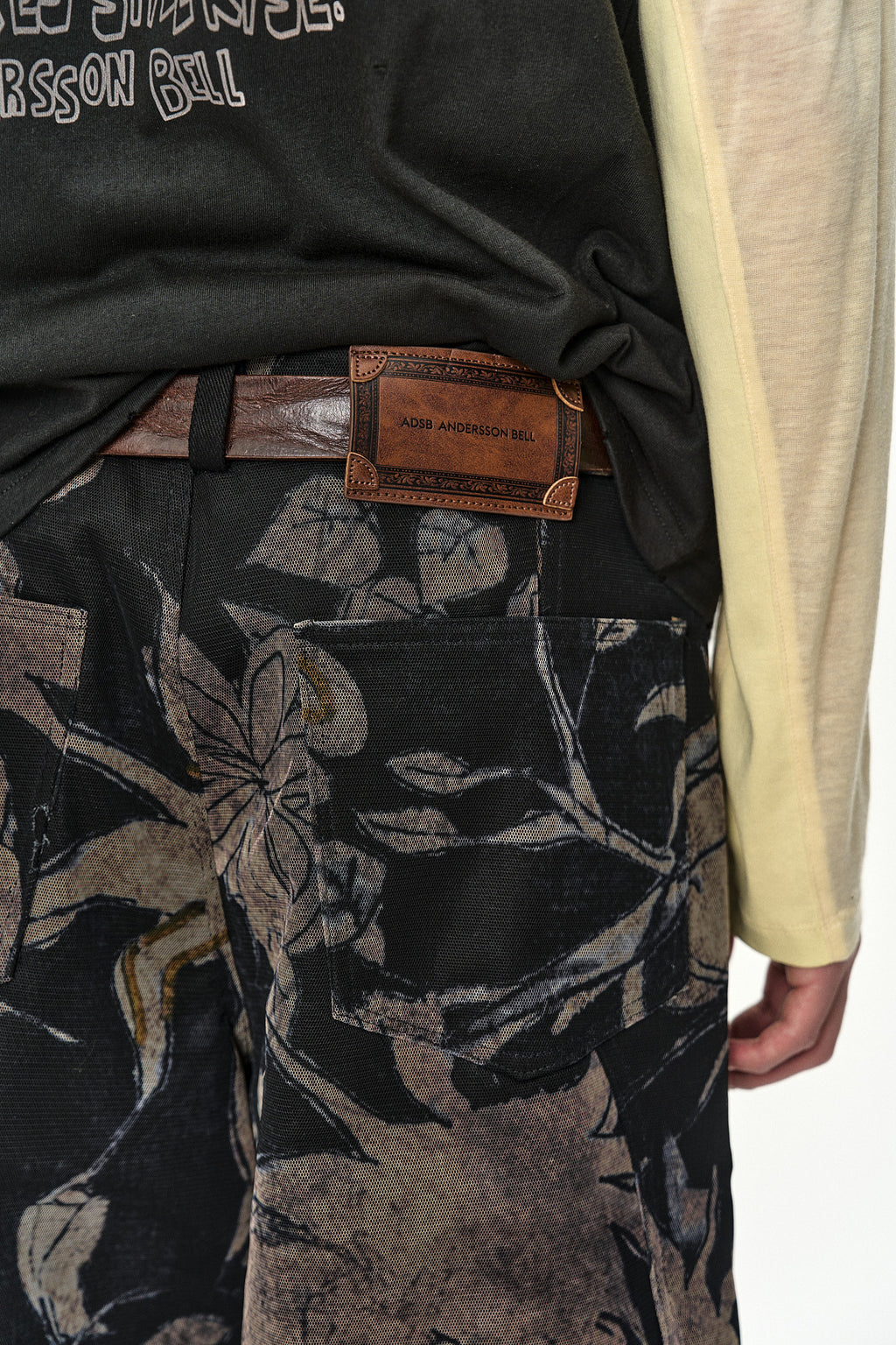Andersson Bell - Flower Overlay Cargo Shorts (Black/Beige) product image 6 | TRAB K-Fashion Australia