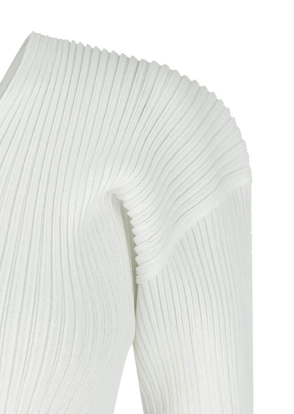 Amomento - Pleats V-neck Knit Blouse (White) product image 5 | TRAB K-Fashion Australia