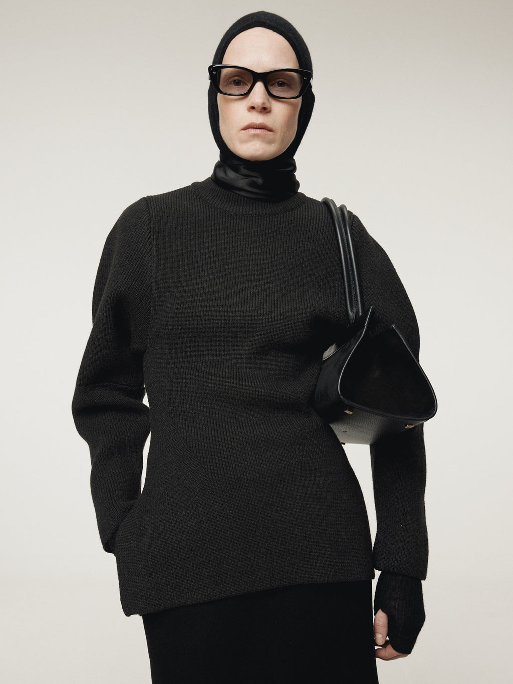 Recto - Volume Sleeve Structured Knit Top (Charcoal Grey) product image 6 | TRAB K-Fashion Australia