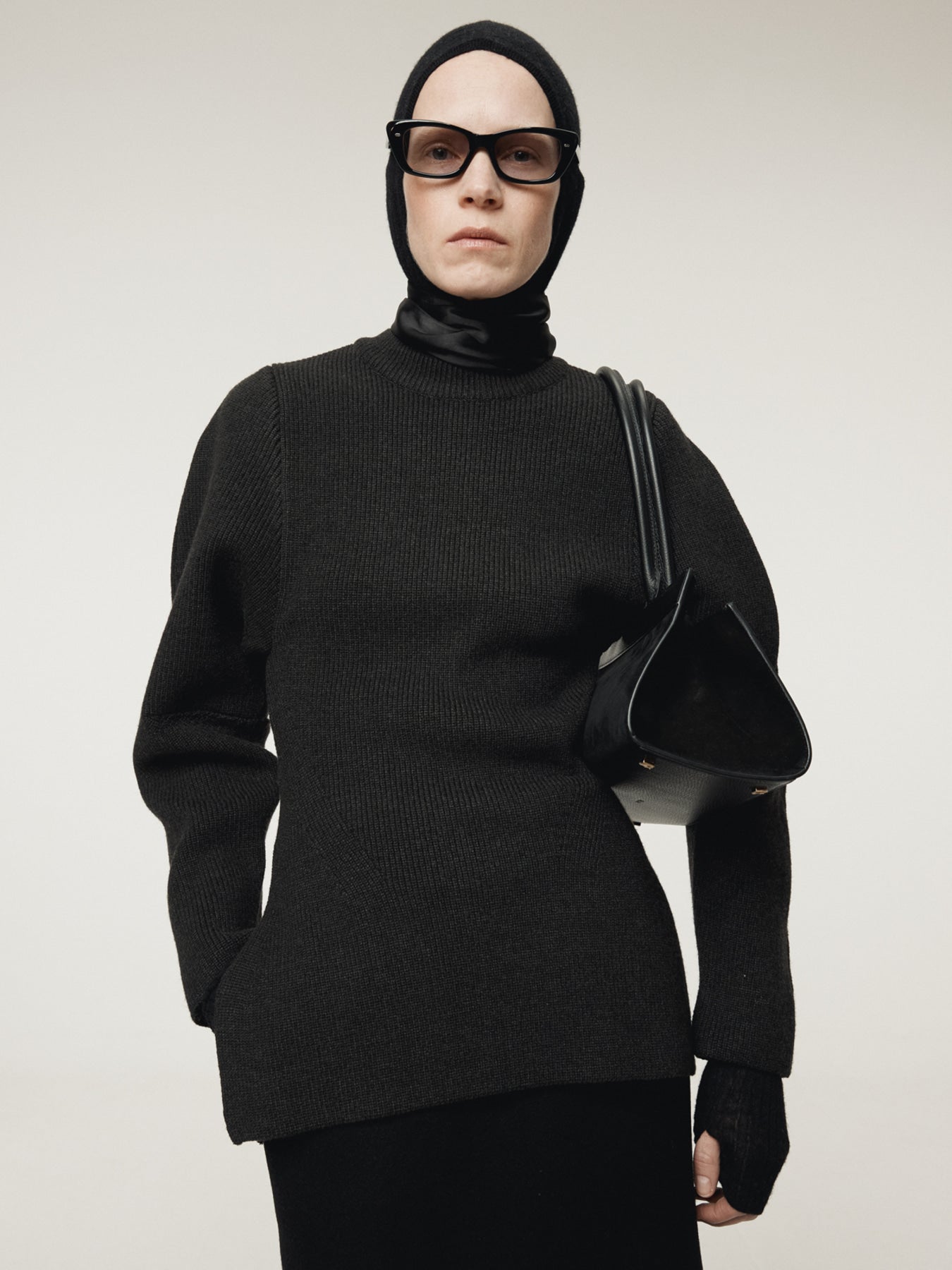 Recto - Volume Sleeve Structured Knit Top (Charcoal Grey) product image 6 | TRAB K-Fashion Australia