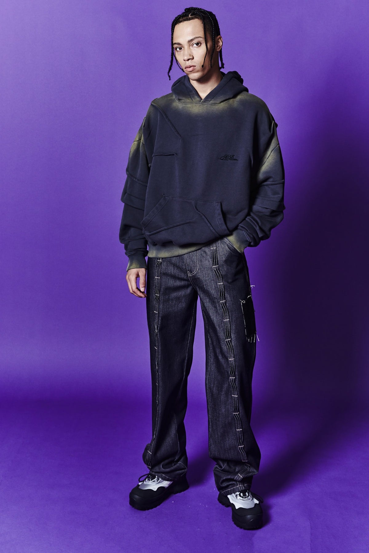 Andersson Bell - Mardro Gradient Hoodie (Charcoal) product image 1 | TRAB K-Fashion Australia