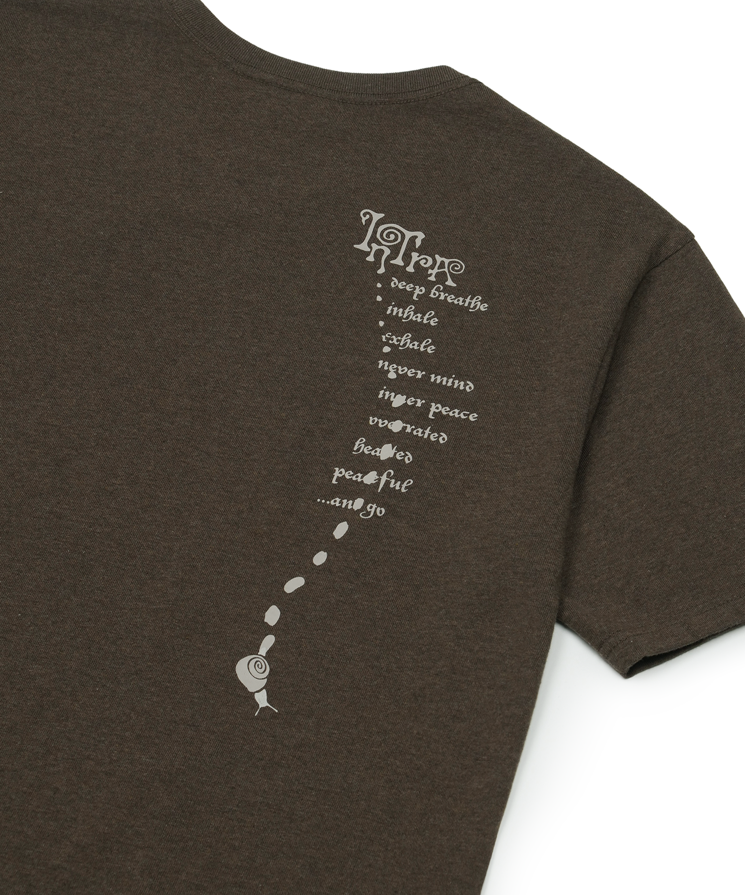 San San Gear - Snail T-Shirt (Melange Brown) product image 4 | TRAB K-Fashion Australia