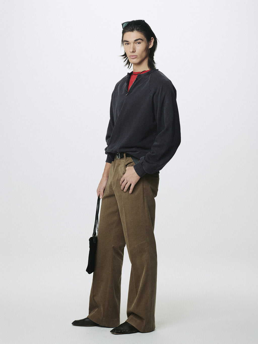 Tonywack - Garment Dyed Zip Sweatshirt (Faded Black) product image 2 | TRAB K-Fashion Australia