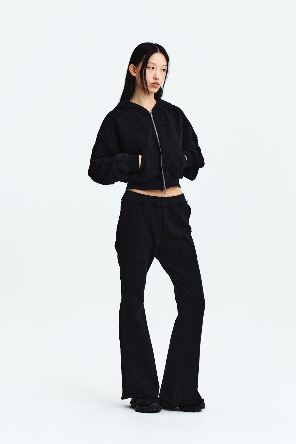 Matin Kim - Cut Out Detail Sweatpants (Black) product image 8 | TRAB K-Fashion Australia