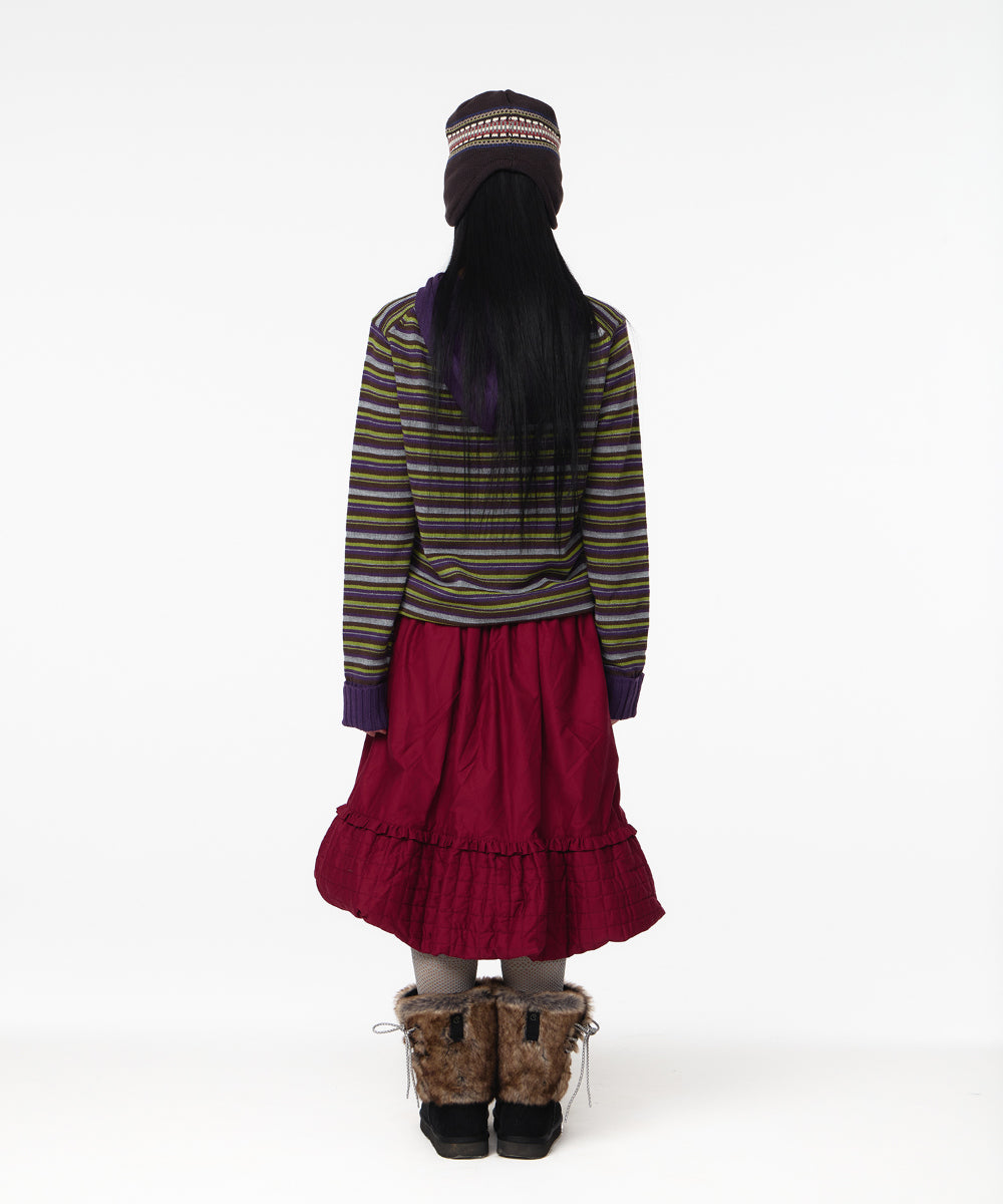 Coyseio - Quilted Shirring Balloon Skirt (Burgundy) product image 11 | TRAB K-Fashion Australia