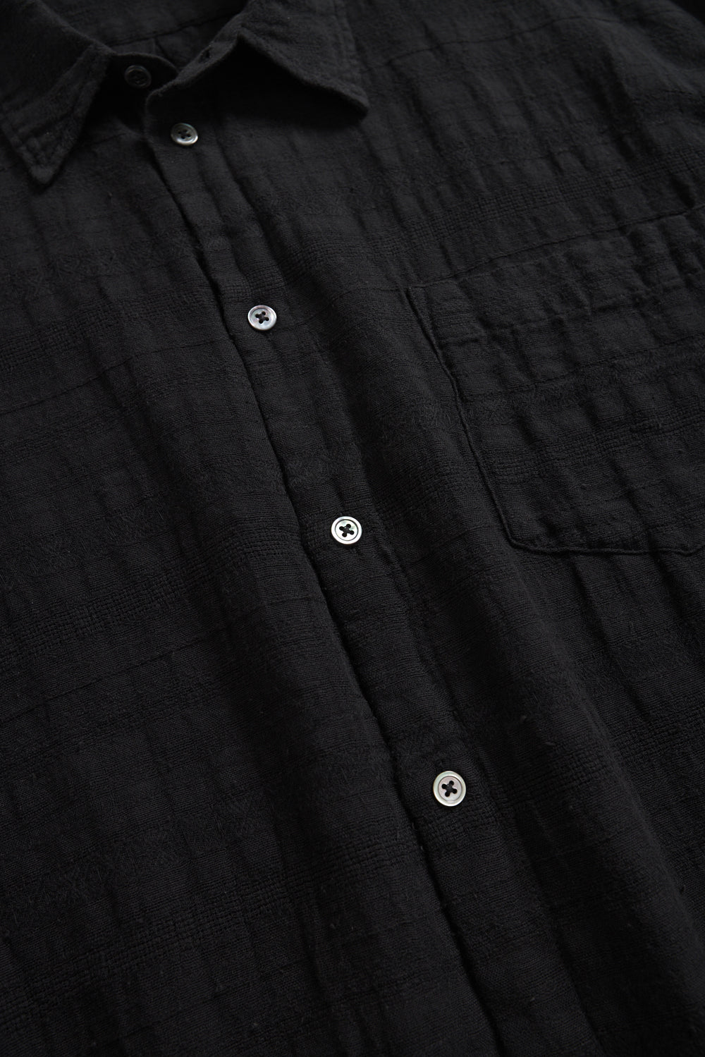 Hatchingroom - Classic Shirt Gauze Stripe Over Dyed (Black) product image 4 | TRAB K-Fashion Australia