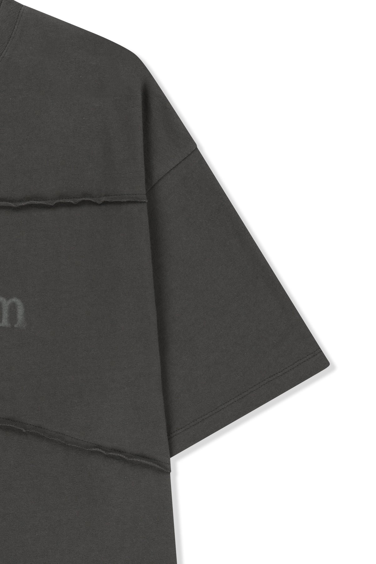 Matin Kim - Diagonal Cut Logo Top (Charcoal) product image 4 | TRAB K-Fashion Australia