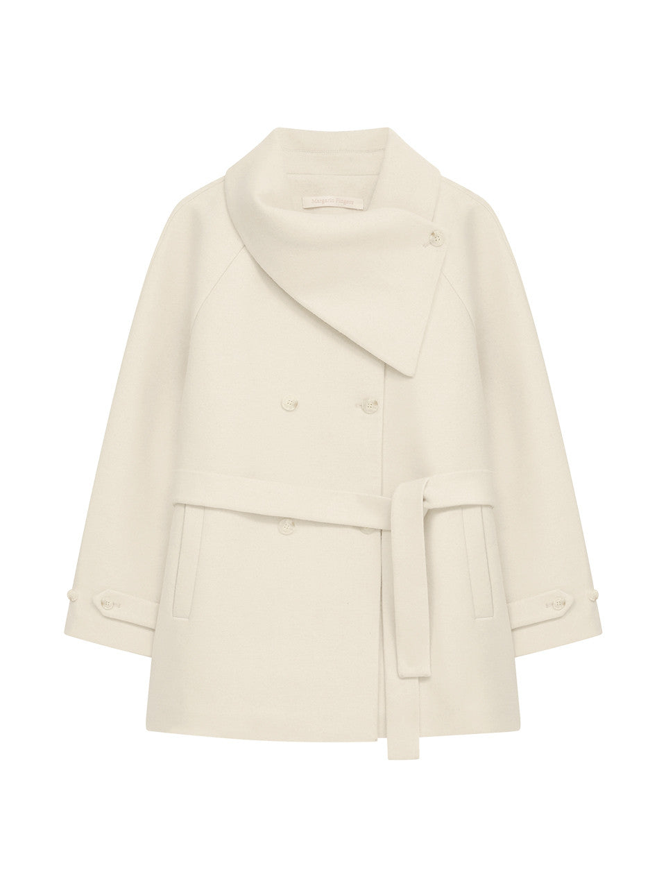 Margarin Fingers - Overlap Collar Half Coat (Cream) product image 2 | TRAB K-Fashion Australia
