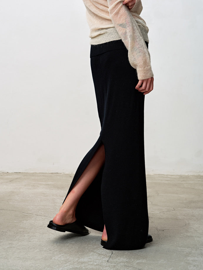 Tonywack - Mercerized Wool Knit Maxi Skirt (Black) product image 5 | TRAB K-Fashion Australia