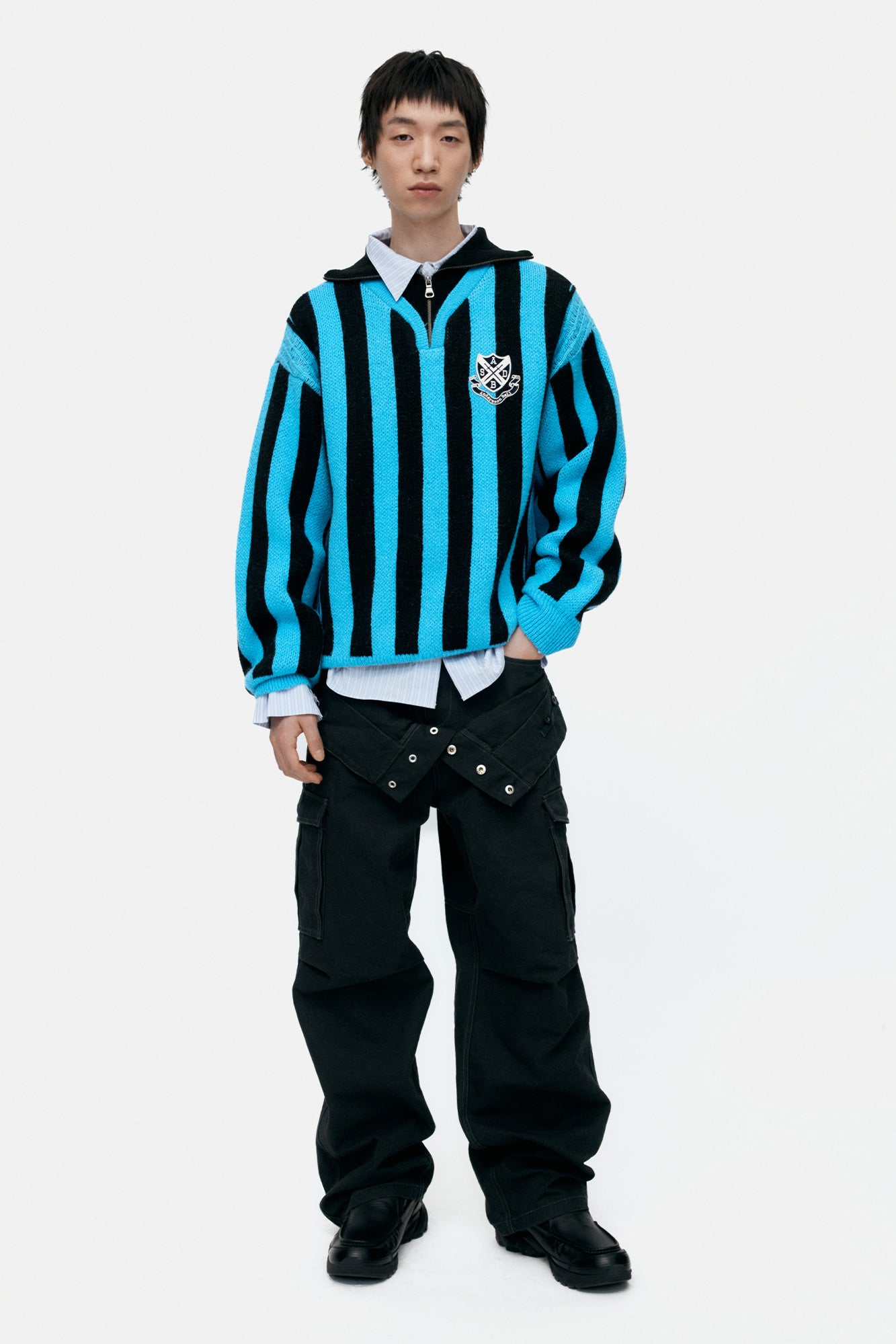 Andersson Bell - Unisex Double Waist Work Wide-Leg Jeans (Black) product image 10 | TRAB K-Fashion Australia