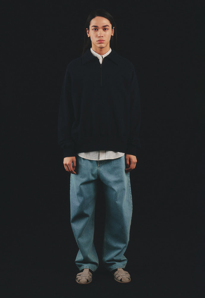 Art if acts - Half Zipup Sweat Shirt (Navy) product image 2 | TRAB K-Fashion Australia