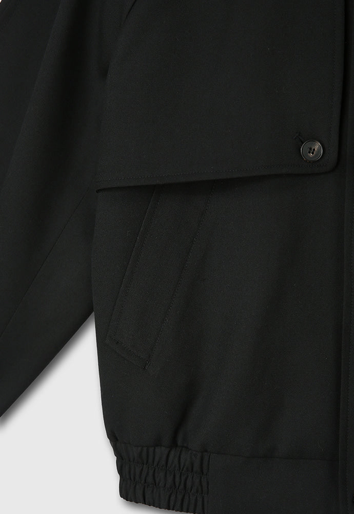 Tonywack - Hard Twist Wool Twill Gun Flap Blouson Jacket (Black) product image 14 | TRAB K-Fashion Australia