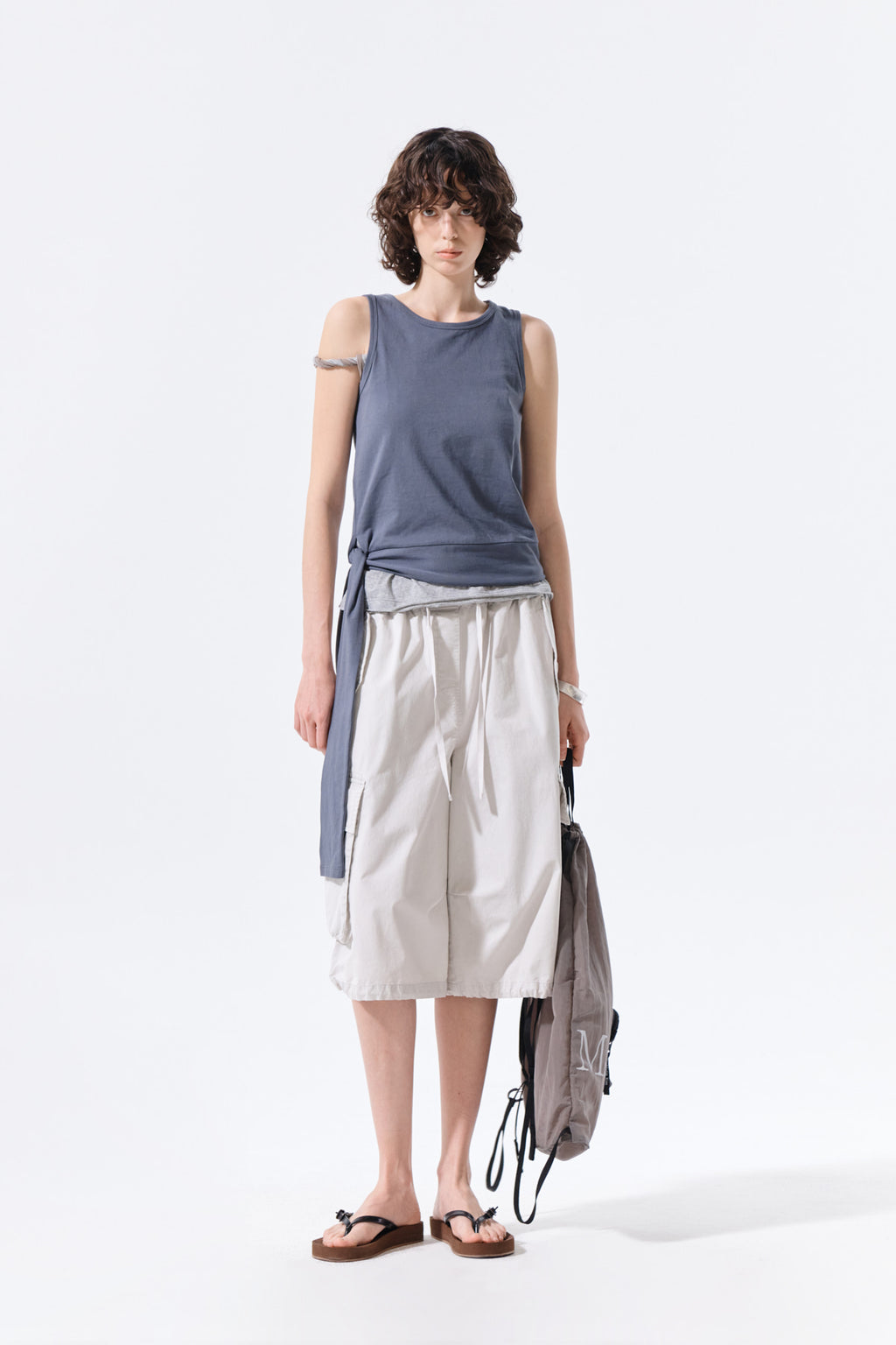 Matin Kim - Hem Tie Detail Sleeveless Top (Charcoal) product image 10 | TRAB K-Fashion Australia