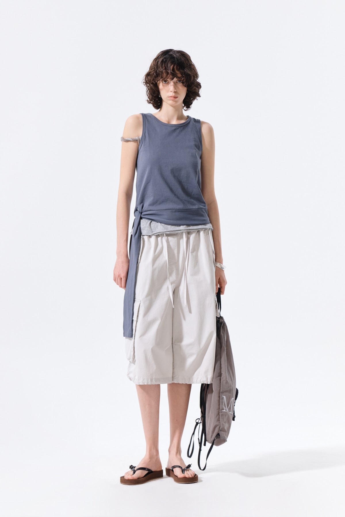 Matin Kim - Hem Tie Detail Sleeveless Top (Charcoal) product image 10 | TRAB K-Fashion Australia