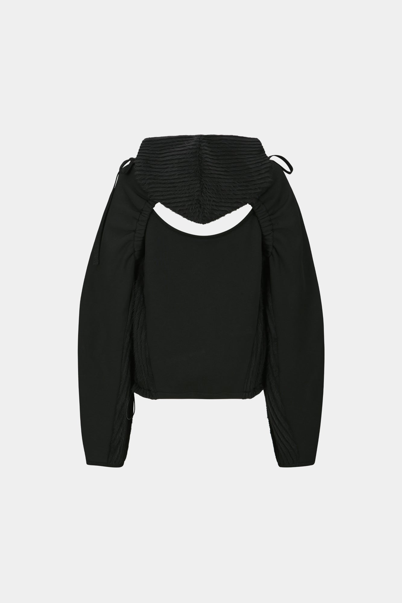 Andersson Bell - (essential) Cut Out Shirring Hoodie (Black) product image 10 | TRAB K-Fashion Australia