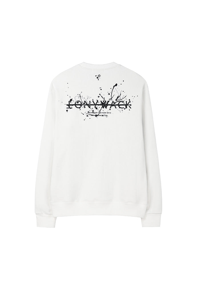 Tonywack - Paint Splatter Embroidery Sweatshirt (Cream (Grey+Black)) product image 2 | TRAB K-Fashion Australia