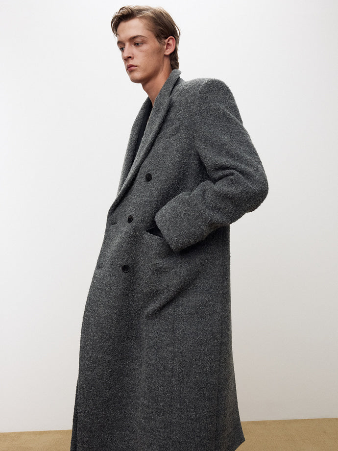 Tonywack - Textured Wool And Alpaca Double-Breasted Coat (Grey) product image 6 | TRAB K-Fashion Australia