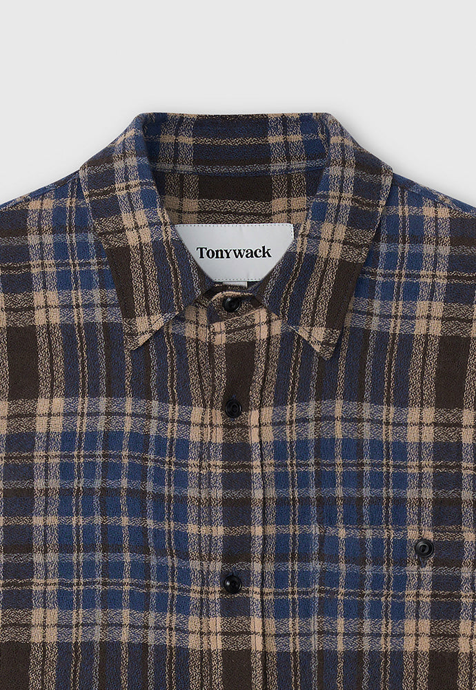 Tonywack - Light Wool Single Pocket Check Shirt (Blue) product image 9 | TRAB K-Fashion Australia