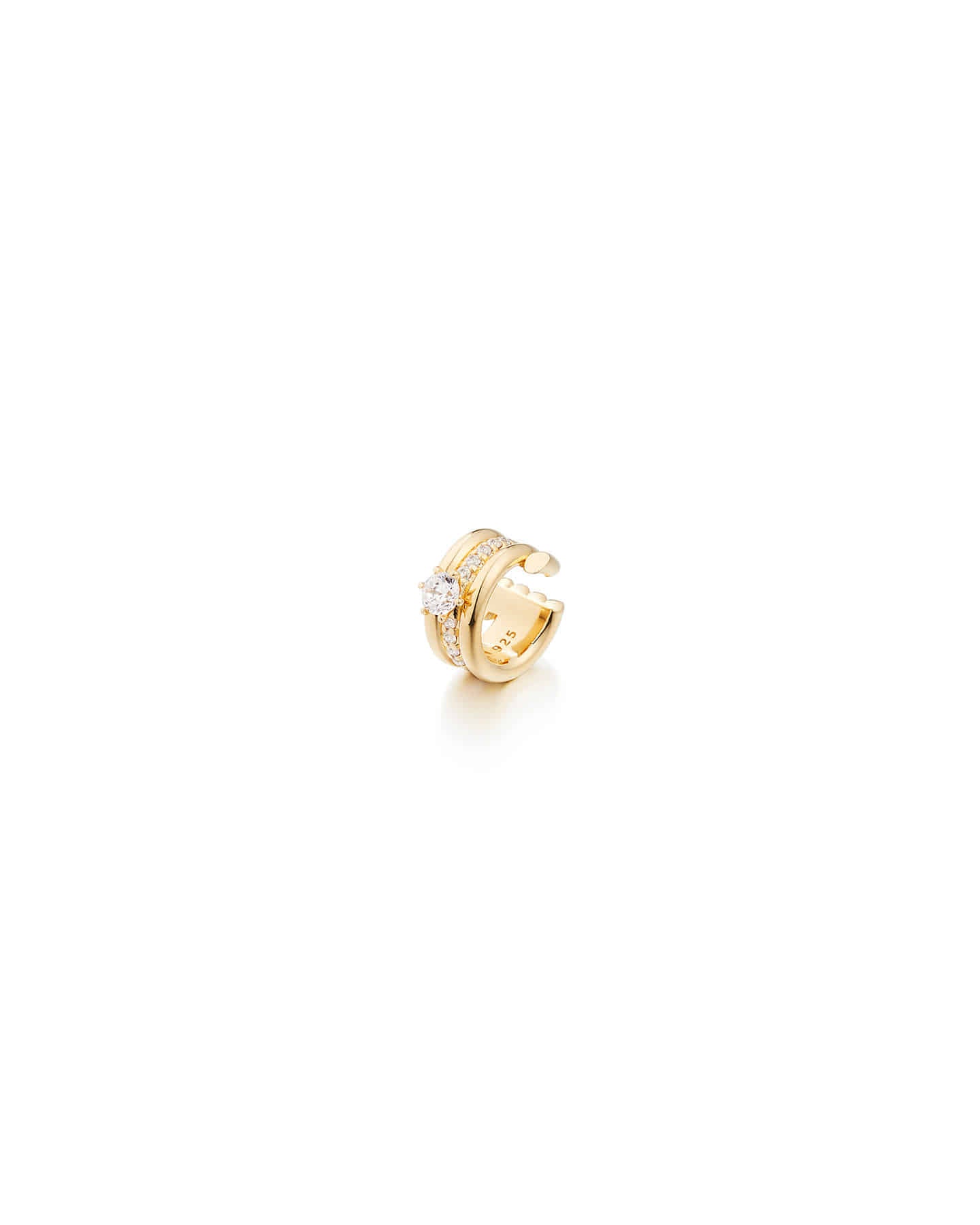 Numbering - Coil Spiral Pave Ear Cuff / 6 Prong #8105 product image 7 | TRAB K-Fashion Australia