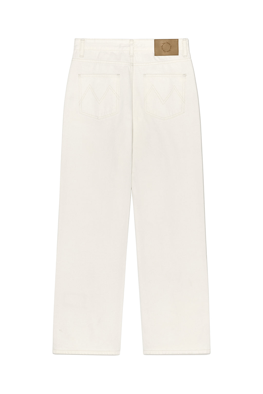 Matin Kim - Damage Patch Denim Pants (Ivory) product image 2 | TRAB K-Fashion Australia