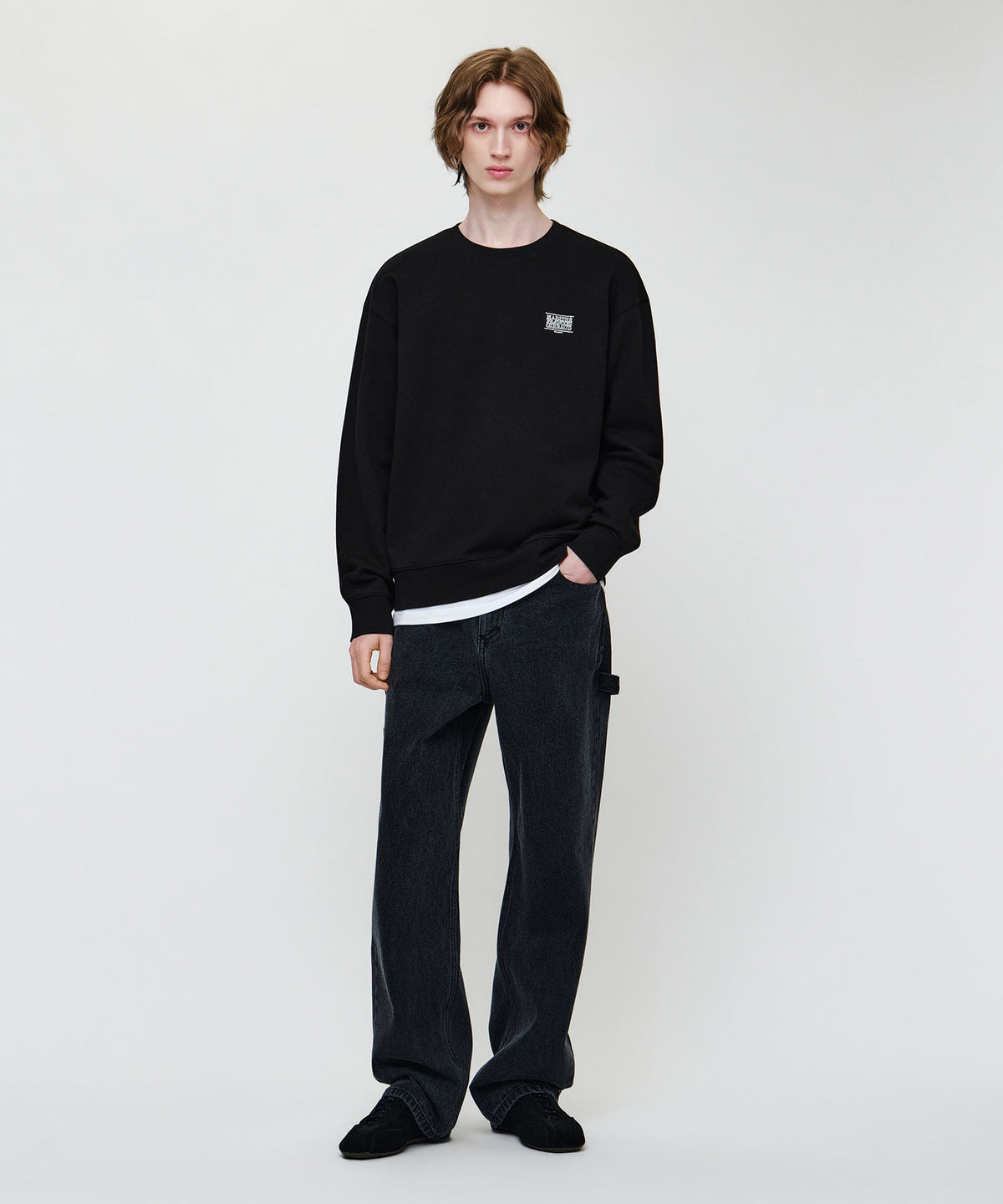 Marithe & Francois Girbaud - Doodle Classic Logo Oversized Sweatshirt (Black) product image 4 | TRAB K-Fashion Australia