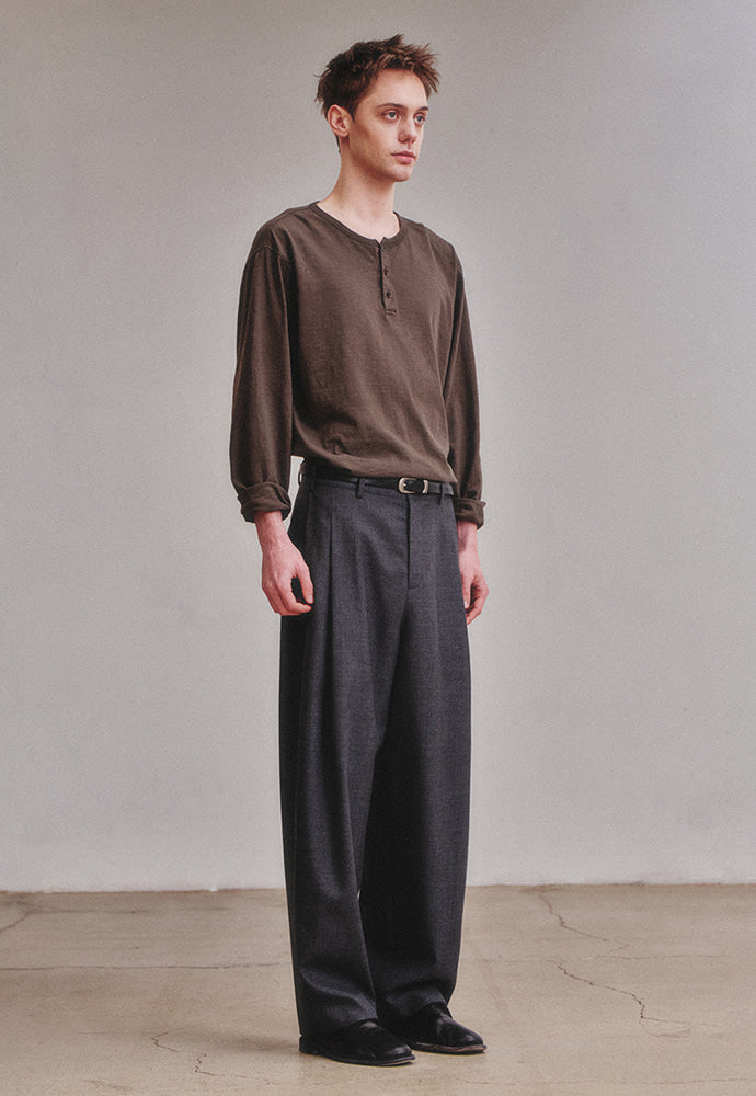 Art if acts - Garment Dyed Henley Long Sleeve (Charcoal) product image 4 | TRAB K-Fashion Australia